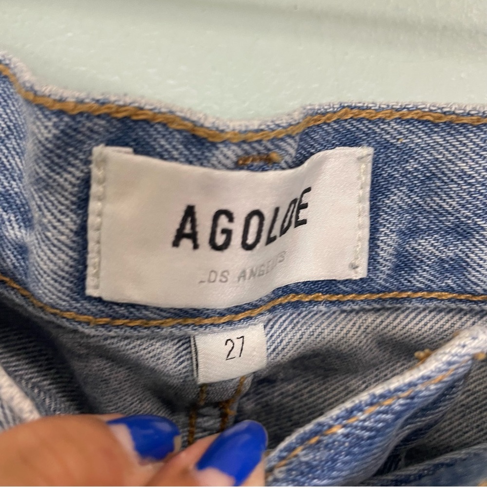 Agolde 90’s Jeans Straight Leg Blue Size 27 - Picture 6 of 11